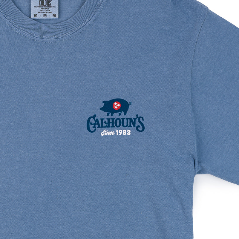 Calhoun's Best Ribs Tee - Blue Jean