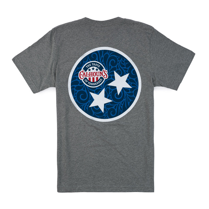 Calhoun's Tri Star Tee - Deep Heather Grey