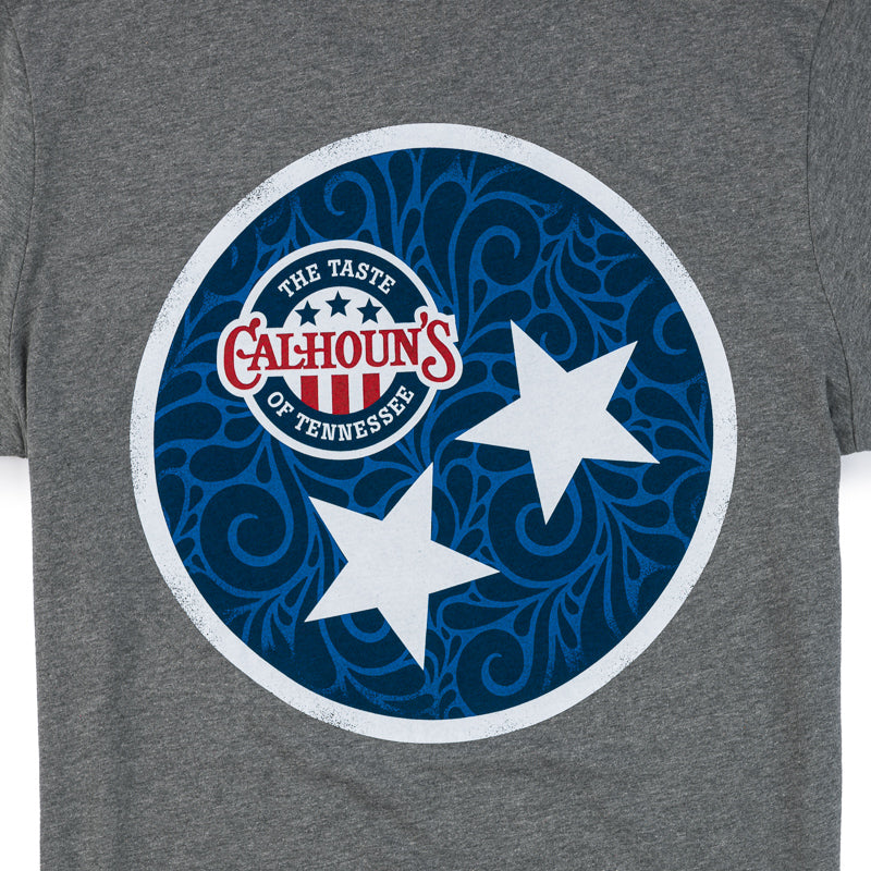 Calhoun's Tri Star Tee - Deep Heather Grey