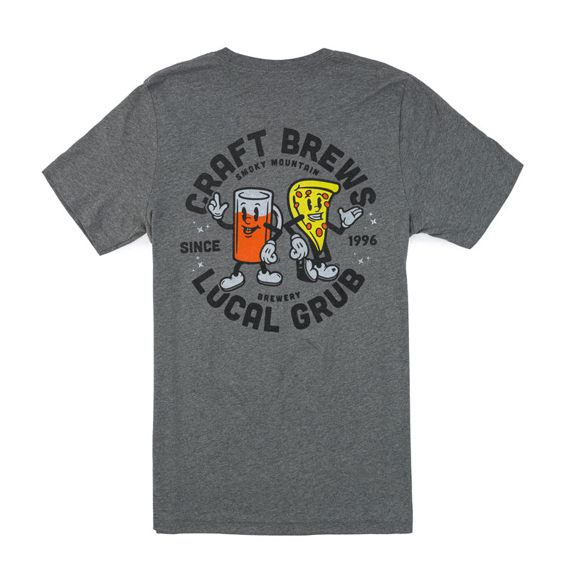 SMB Brews & Grub Tee - Deep Heather Grey