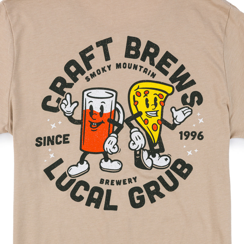 SMB Brews & Grub Tee - Heather Tan