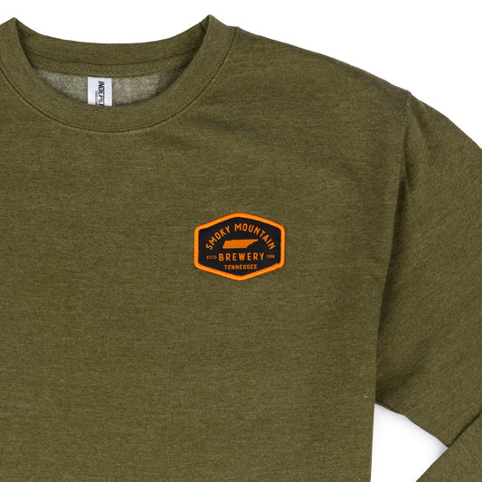 SMB Brew Patch Crew Sweatshirt - Army Heather