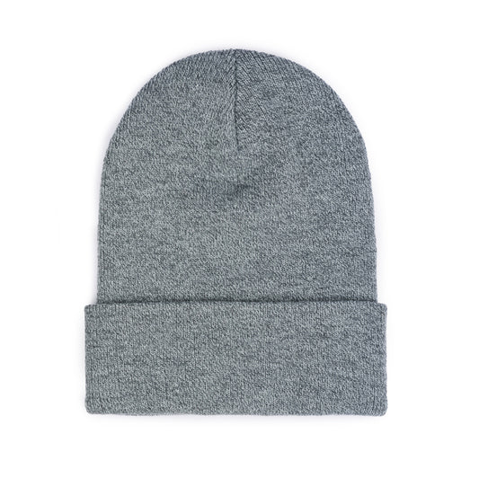 SMB Script Patch Cuff Beanie - Heather Gunmetal