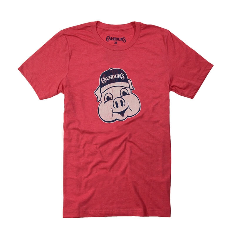 Calhoun's Pig Tee - Heathered Red