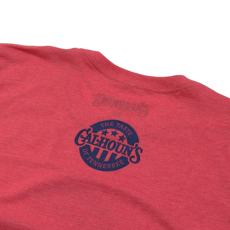 Calhoun's Pig Tee - Heathered Red