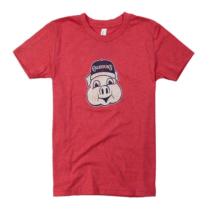 Calhoun's Youth Pig Tee - Heathered Red - CLEARANCE