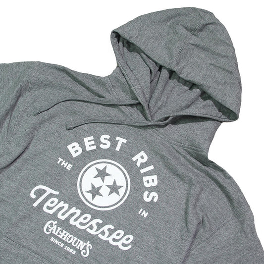 Calhoun's Best Ribs Hooded Sweatshirt - Gunmetal Heather