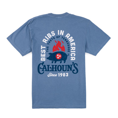 Calhoun's Best Ribs Tee - Blue Jean
