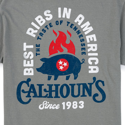 Calhoun's Best Ribs Tee - Grey
