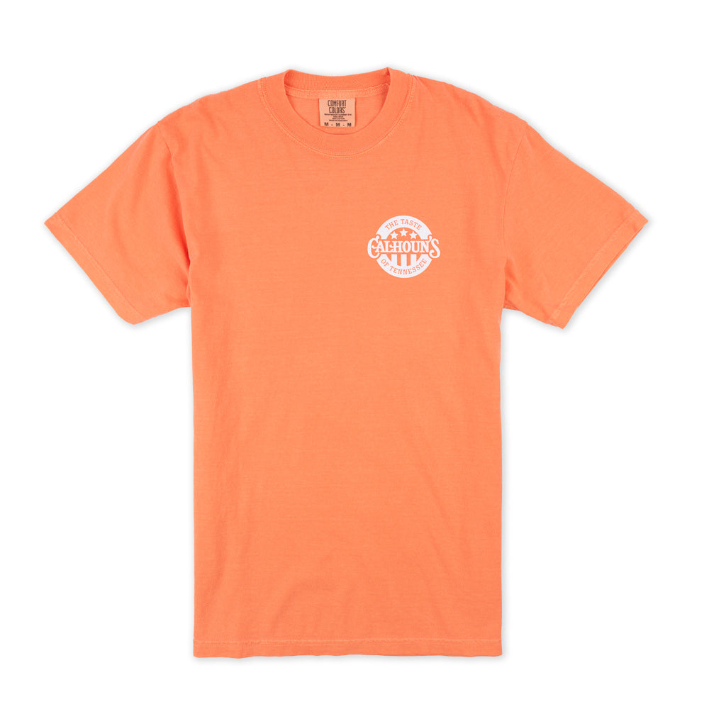 Calhoun's Raised on Sweet Tea & BBQ Tee - Melon