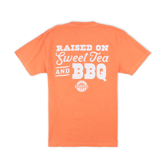 Calhoun's Raised on Sweet Tea & BBQ Tee - Melon
