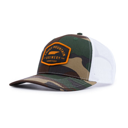SMB Brew Patch OC Trucker Cap - Camo / White