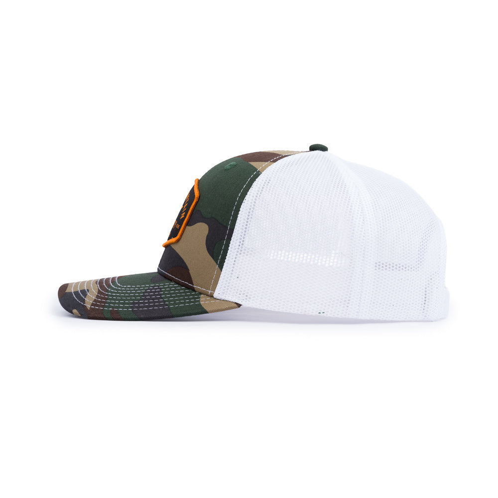 SMB Brew Patch OC Trucker Cap - Camo / White