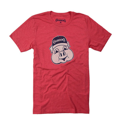 Calhoun's Pig Tee - Heathered Red
