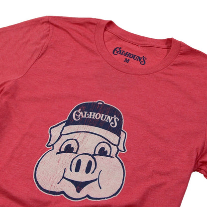 Calhoun's Pig Tee - Heathered Red