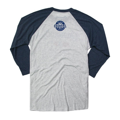 Calhoun's Tri-Star 3/4 Raglan Tee - White / Indigo - CLEARANCE