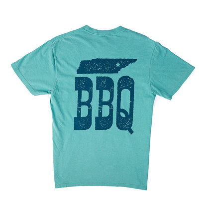Calhoun's BBQ Tee - Seafoam