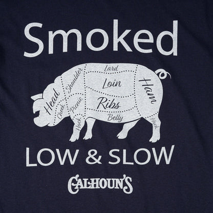 Calhoun's Low & Slow Tee - Navy - CLEARANCE
